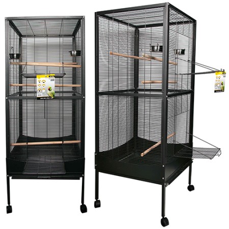 222 Parrot Cage 60 W x 60 D x 148cm H Black