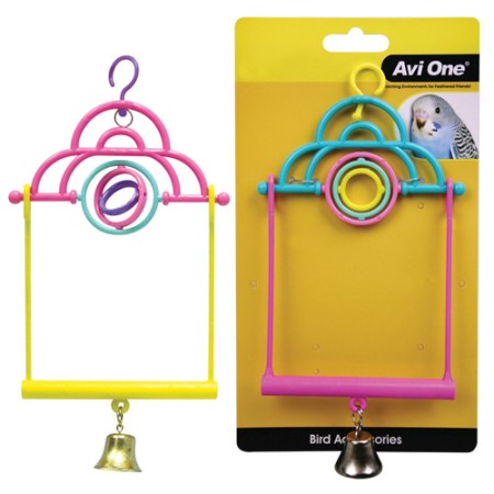 Small Bird Toy 2 In 1 Swing w turning Rings