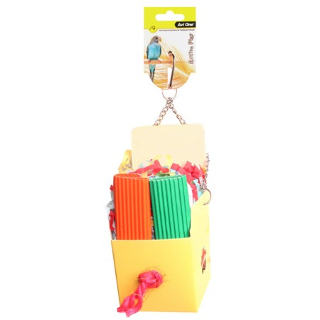 Bird Toy Box With Paper And Popsicles 25cm