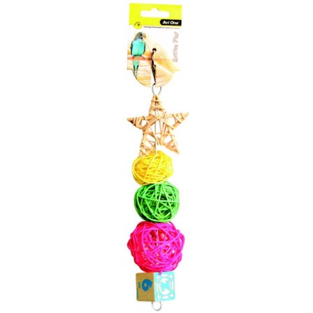 Bird Toy Rattan Star And Balls 27cm