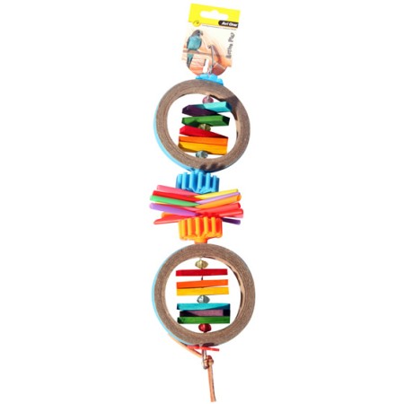Bird Toy Paper Rings With Wooden Blocks 39cm
