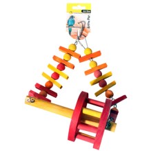 Parrot Toy Wooden Swing With Wheel Medium 18.5x10x26cm